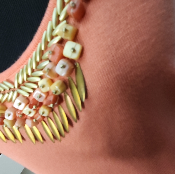 Ruby Rd. Sherbert Orange Beaded Tank Top Adorned with Beads  Size 1X Plus - Picture 8 of 8